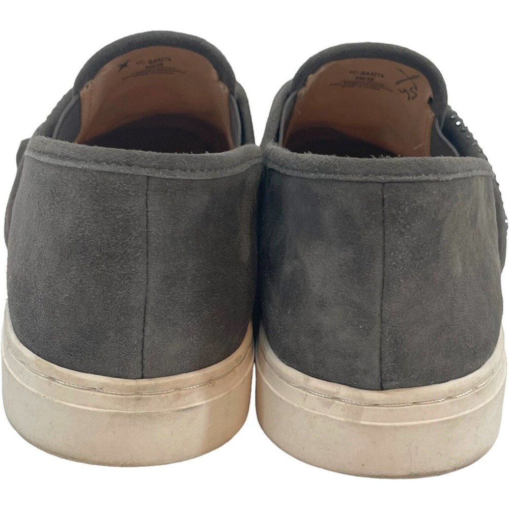 Vince Camuto Gray Barita Suede Rhinestone Slip On Sneaker Flat Size 8M - Picture 10 of 13
